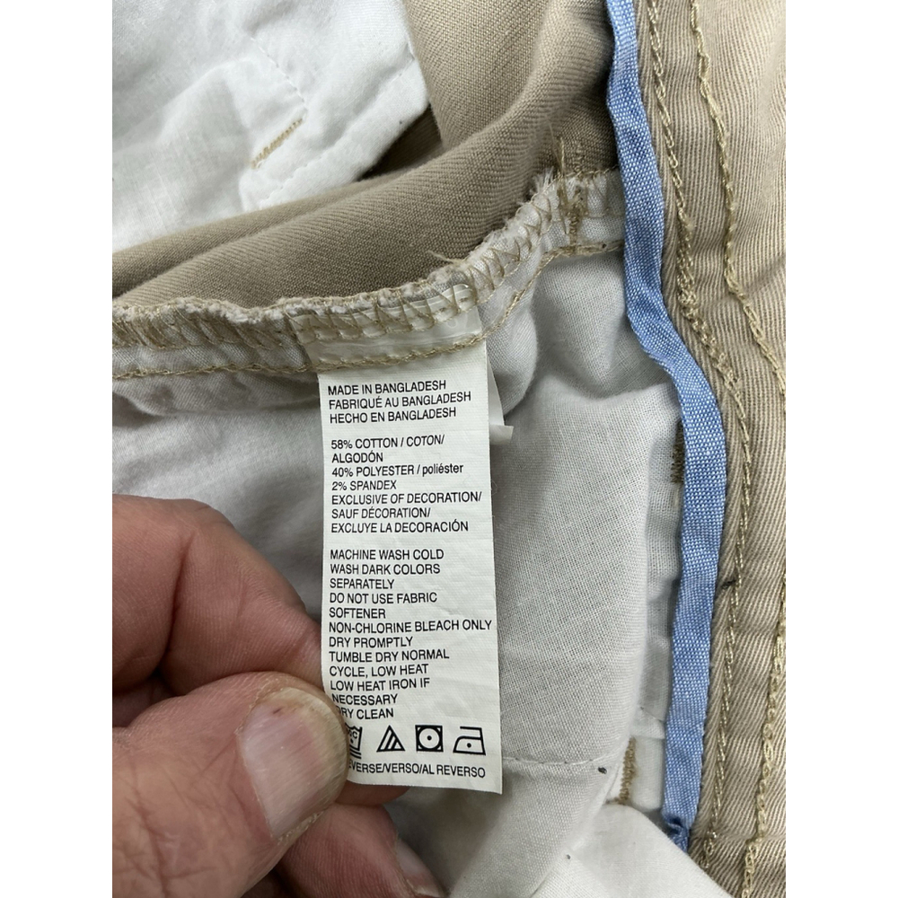 Mens Excellent Condition Izod Khaki Career Pants 48x32 Stretch Waist - Picture 5 of 6
